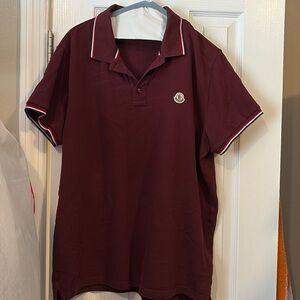 Moncler Burgundy Polo Shirt